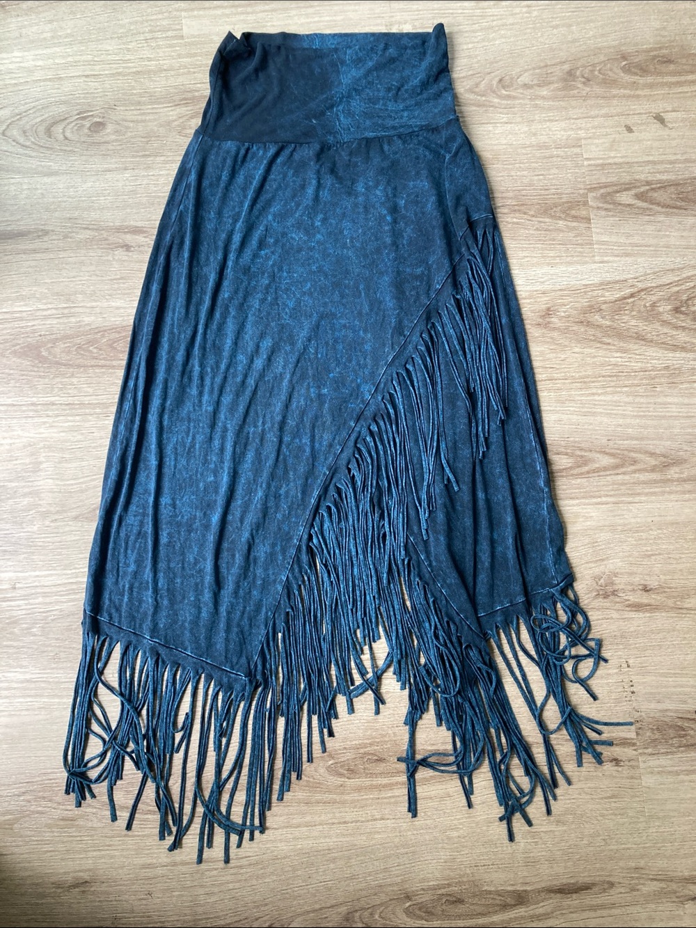 Navy Boho Fringe Skirt - Picture 7 of 9